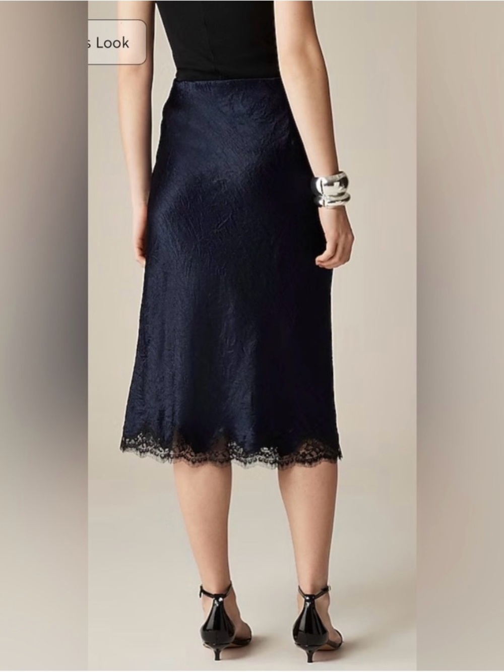 J. Crew Gwyneth lace-trim slip skirt in textured satin XXL - Picture 4 of 11